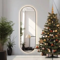 LED Double Arch Mirror - Black 8 LED Double Arch Mirror - Black -Taskers Sale Shop 60013443 1