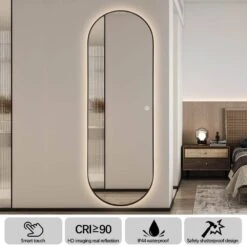 LED Double Arch Mirror - Black 9 LED Double Arch Mirror - Black -Taskers Sale Shop 60013443 2