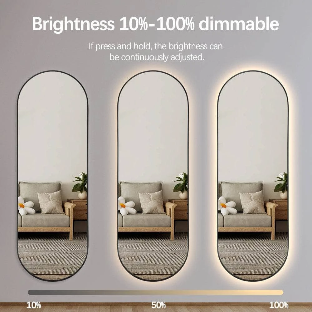 LED Double Arch Mirror - Black 6 LED Double Arch Mirror - Black - Image 4