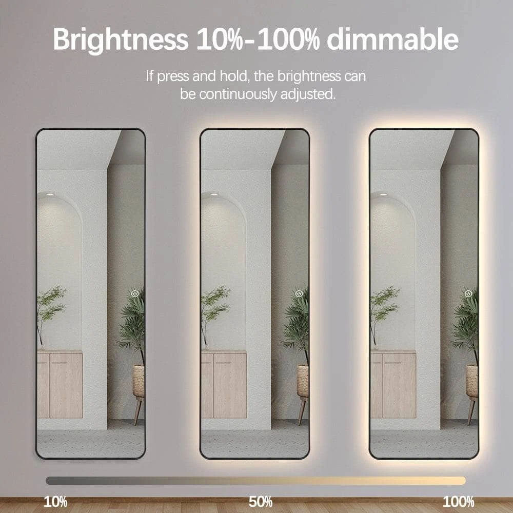 LED Rectangle Mirror - Black 6 LED Rectangle Mirror - Black - Image 4