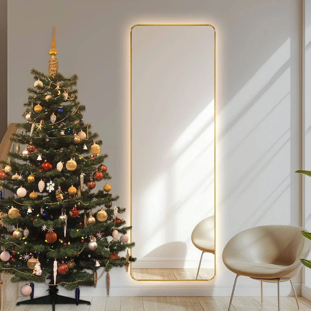 LED Rectangle Mirror - Gold 4 LED Rectangle Mirror - Gold - Image 2