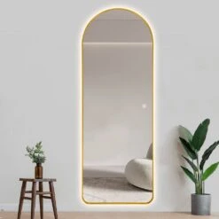 LED Arch Mirror - Gold