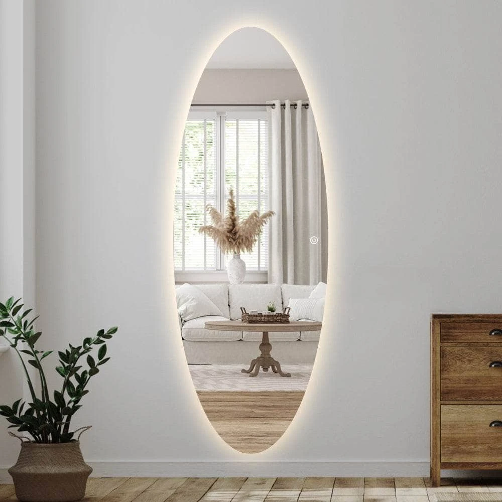 LED Oval Mirror - Gold 3 LED Oval Mirror - Gold