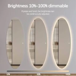 LED Oval Mirror - Gold 10 LED Oval Mirror - Gold -Taskers Sale Shop 60013449 3