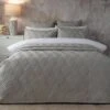 Lisbon Geometric Bedspread - Soft Grey -Taskers Sale Shop 60013468