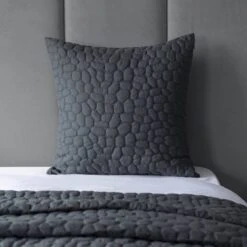 Porto Continental Square Geometric Pillow Sham - Charcoal