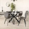 Santorini Round Table & 4 Athena Chairs -Taskers Sale Shop 60013580