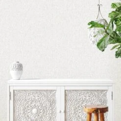 Rasch Fiji White Linen Wallpaper - 316131