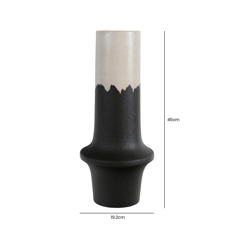 Black & White Ceramic Vase - 45cm 7 Black & White Ceramic Vase - 45cm - Image 5