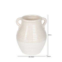 Beige & White Ribbed Ceramic Vase - 26cm 11 Beige & White Ribbed Ceramic Vase - 26cm -Taskers Sale Shop 60014136 LINAVS493 00 BGWHBEIGEANDWHITERIBBEDCERAMICVASE26CM4