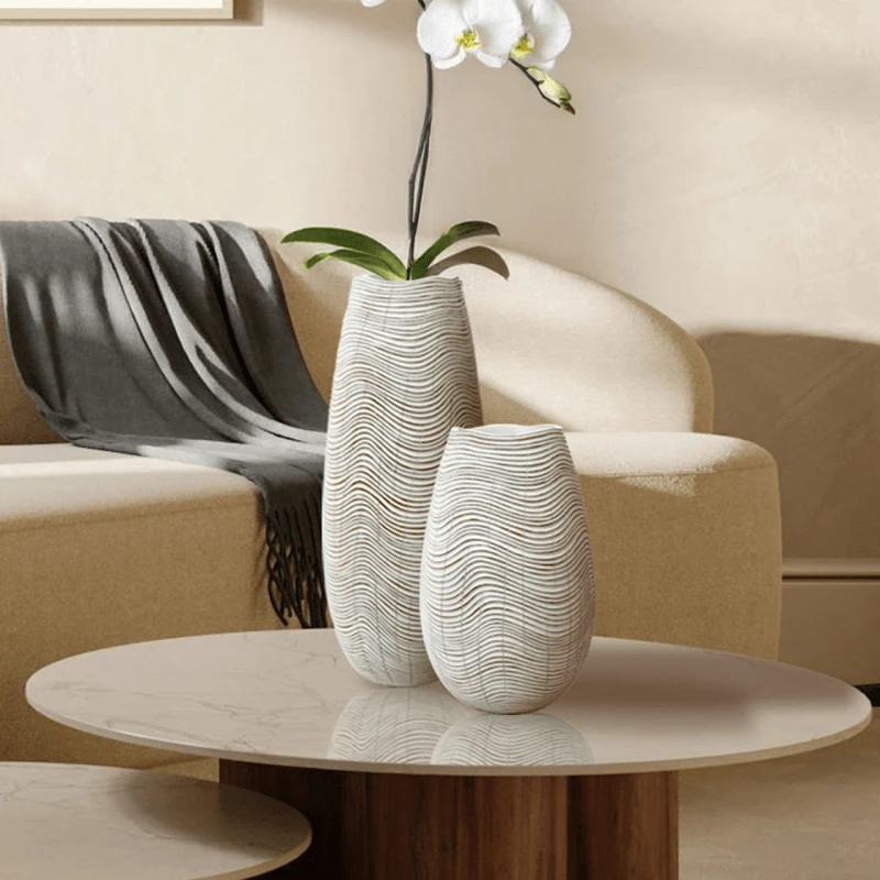 White & Brown Vase - 30cm 4 White & Brown Vase - 30cm - Image 2