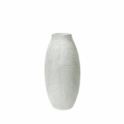 White Leaves Vase - 32cm 8 White Leaves Vase - 32cm -Taskers Sale Shop 60014143 LINAVS482 M0 WHWHITELEAVESPOLYRESINVASE32CM