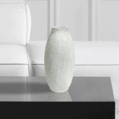 White Leaves Vase - 32cm