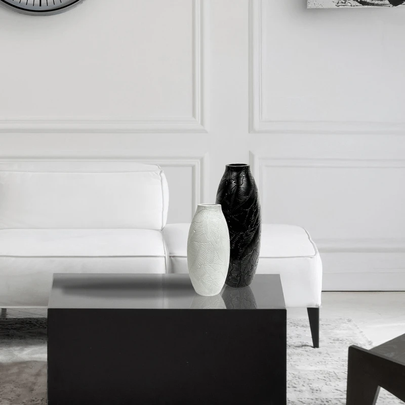 White Leaves Vase - 32cm 4 White Leaves Vase - 32cm - Image 2