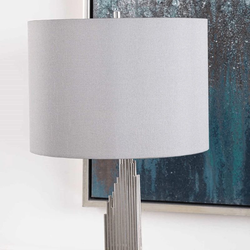 Cohen Chrome Table Lamp With Grey Shade 6 Cohen Chrome Table Lamp With Grey Shade - Image 4