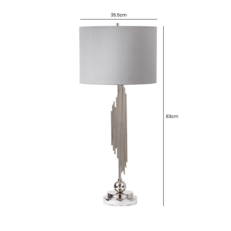 Cohen Chrome Table Lamp With Grey Shade 8 Cohen Chrome Table Lamp With Grey Shade - Image 6