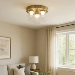 Rimini Flush 3 Light Ceiling Light - Gold