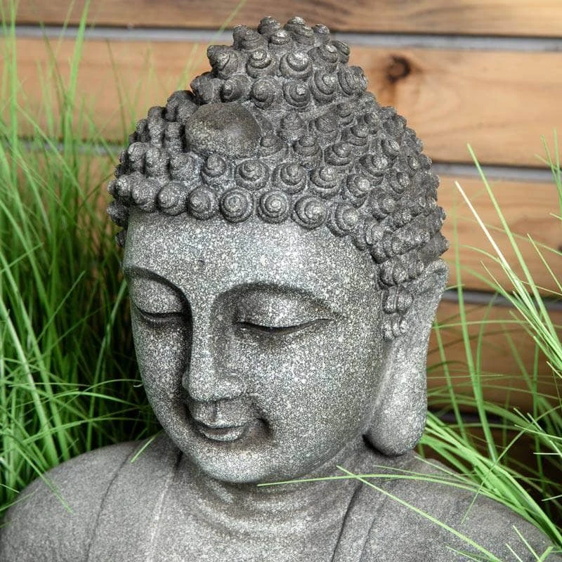 Sitting Buddha Water Feature - Grey/Black 4 Sitting Buddha Water Feature - Grey/Black - Image 2
