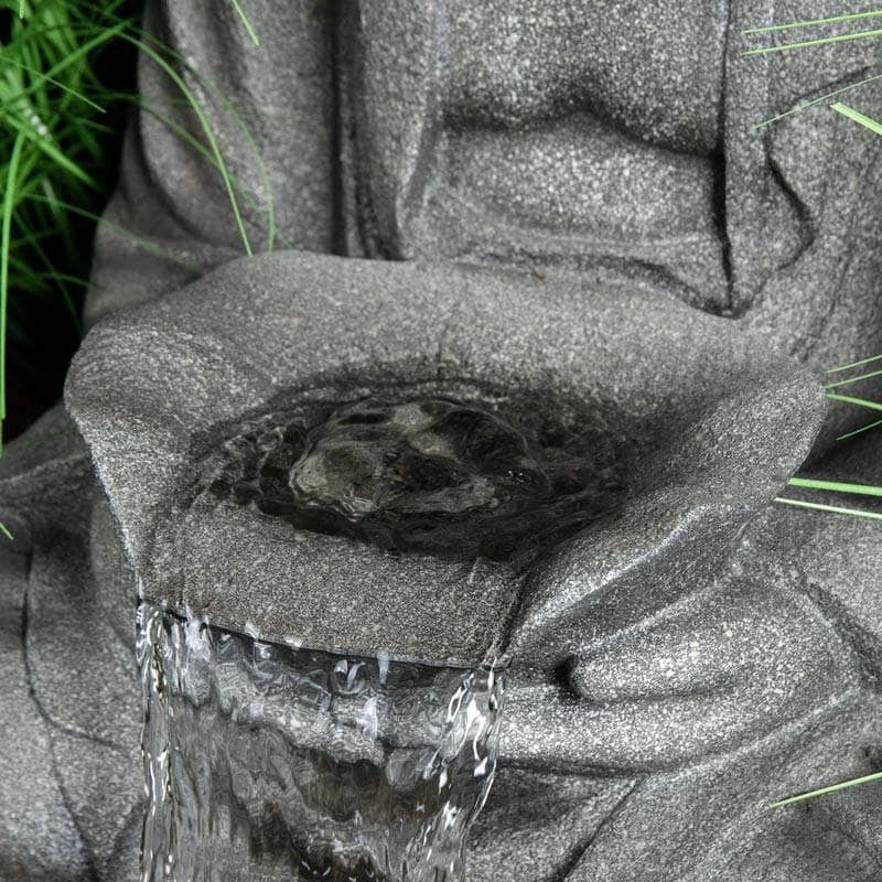 Sitting Buddha Water Feature - Grey/Black 6 Sitting Buddha Water Feature - Grey/Black - Image 4