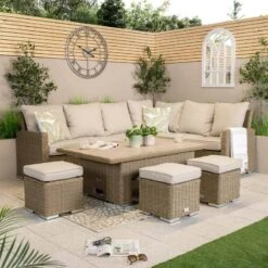 Monaco Adjustable Table Garden Set - Natural