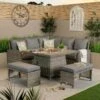 Alba Square Casual Dining Set With Firepit - Grey -Taskers Sale Shop 60014492 6