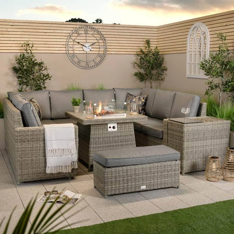 Alba XL Lounge Set With Firepit - Grey 3 Alba XL Lounge Set With Firepit - Grey
