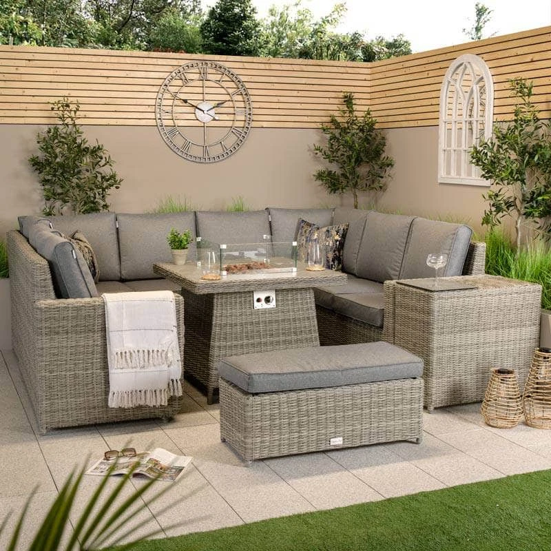 Alba XL Lounge Set With Firepit - Grey 4 Alba XL Lounge Set With Firepit - Grey - Image 2