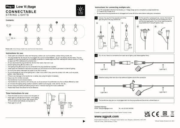 Decor Festoon Set Of 20 String Lights - Warm White 5 Decor Festoon Set Of 20 String Lights - Warm White - Image 3