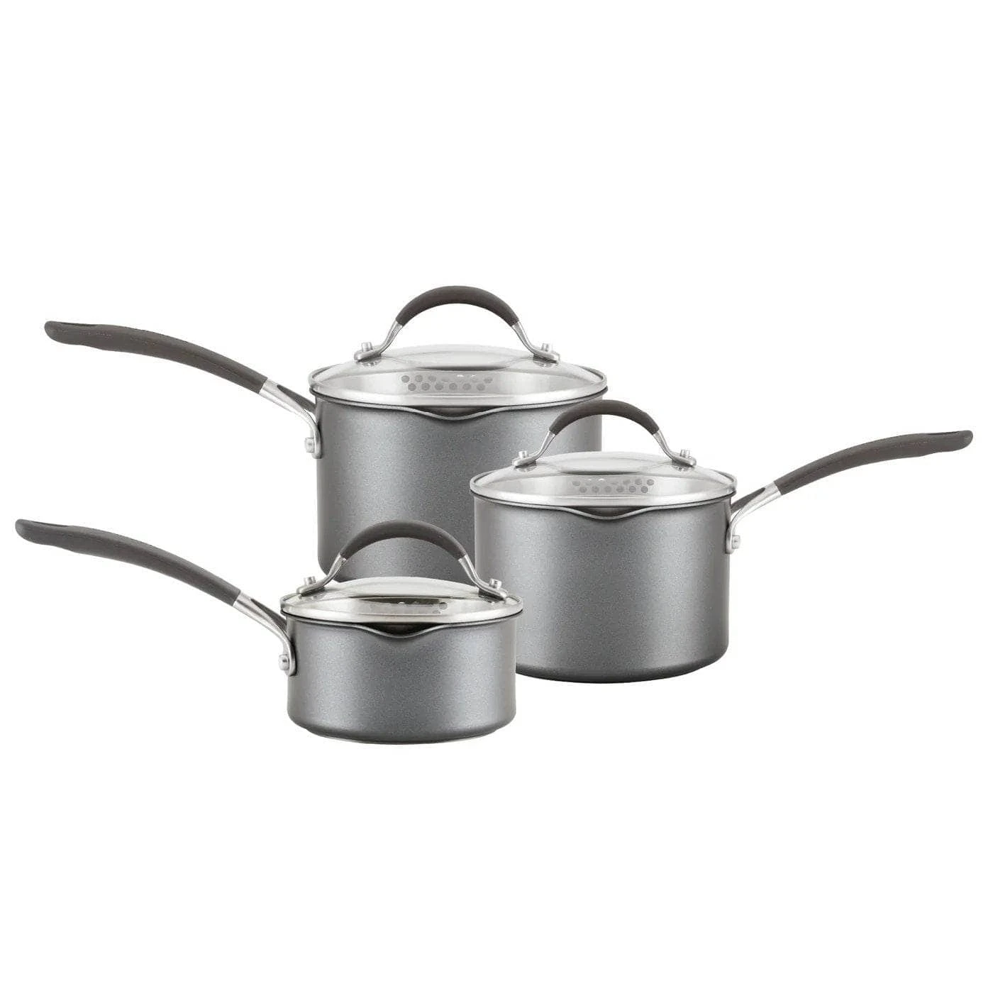 Circulon ScratchDefense Extreme Non-Stick Straining Saucepan & Lid Set 3 Circulon ScratchDefense Extreme Non-Stick Straining Saucepan & Lid Set