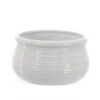 Ceramic Lined Bowl Vase - White