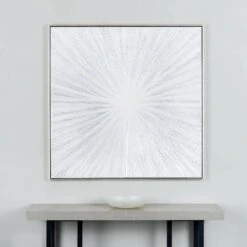 Abstract Silver Framed Canvas