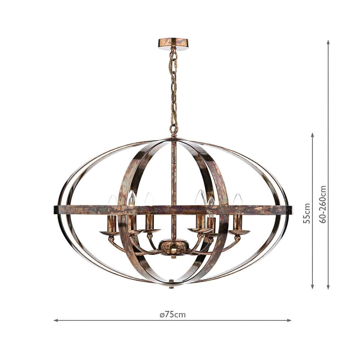 Antequera 6 Light Pendant - Copper 8 Antequera 6 Light Pendant - Copper - Image 6