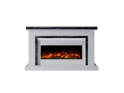 Bespoke Fireplaces Aria Marble 1000 S Suite -Taskers Sale Shop Aria 1000 Polar White and Titanium Gold