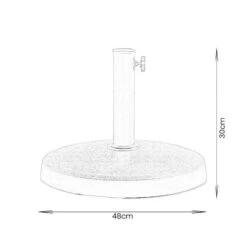 Weatherking Resin Parasol Base- 14kg -Taskers Sale Shop Base Dimensions