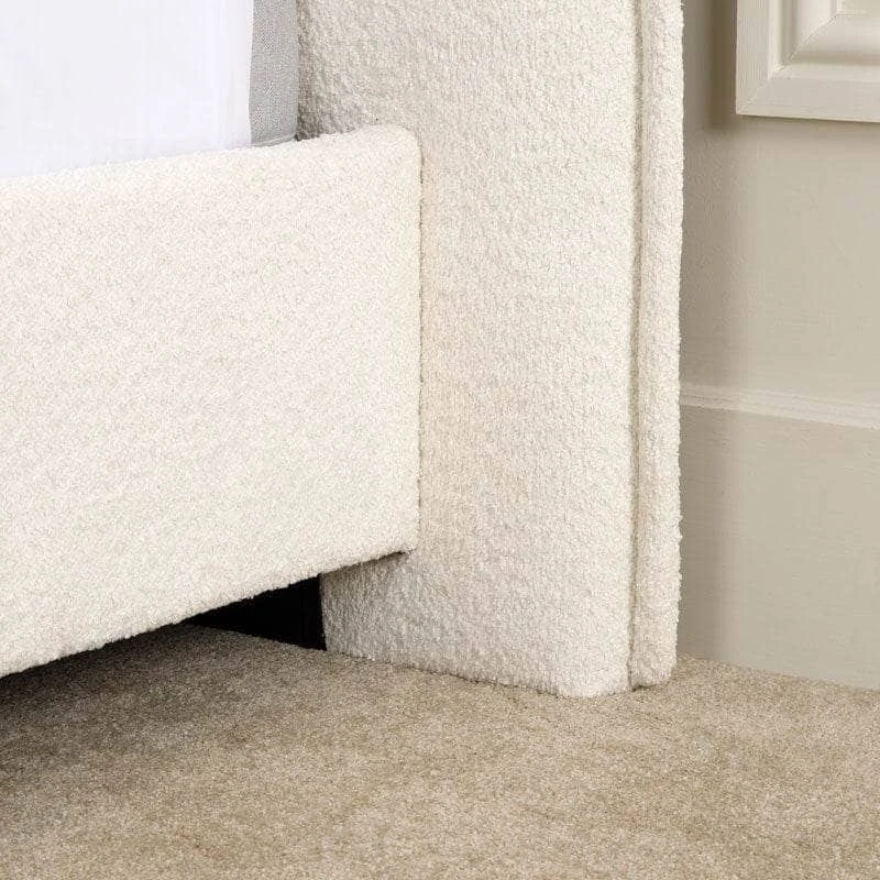 Becky Boucle King Size Bedframe - Off White 9 Becky Boucle King Size Bedframe - Off White - Image 7