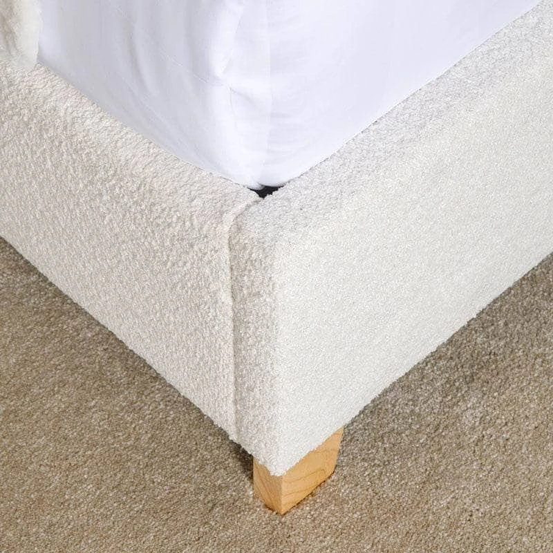 Becky Boucle King Size Bedframe - Off White 10 Becky Boucle King Size Bedframe - Off White - Image 8