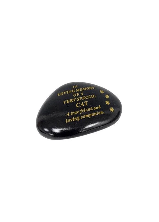 Black & Gold Cat Memorial Pebble 3 Black & Gold Cat Memorial Pebble