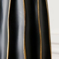 Black & Gold Striped Vase - 35.5cm 11 Black & Gold Striped Vase - 35.5cm -Taskers Sale Shop Black Gold Striped Vase 35.5cm 4