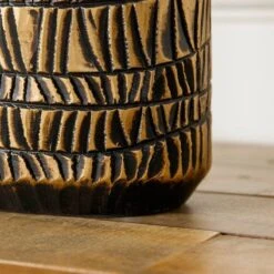 Black & Gold Tribal Pattern Vase - 40cm -Taskers Sale Shop Black Gold Tribal Pattern Vase 40cm 5