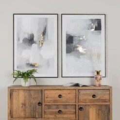 Grey Abstract Framed Canvas 10 Grey Abstract Framed Canvas -Taskers Sale Shop Black Painting On Canvas