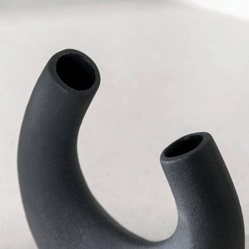 Black U Shaped Vase - 20cm 4 Black U Shaped Vase - 20cm - Image 2