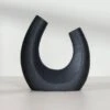 Black U Shaped Vase - 20cm -Taskers Sale Shop Black U Shaped Vase 20cm 2