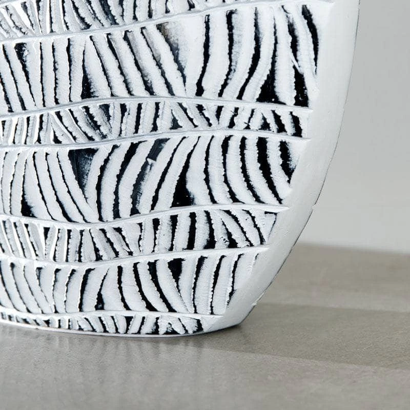 Black & White Round Tribal Pattern Vase - 46.5cm 6 Black & White Round Tribal Pattern Vase - 46.5cm - Image 4