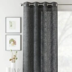 Crete Curtain Panel - Charcoal