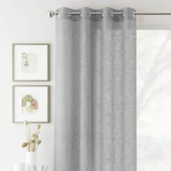 Crete Curtain Panel - Silver