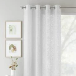 Crete Curtain Panel - White