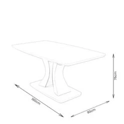 Picasso Table & 6 Grey Chairs -Taskers Sale Shop Closed Dimensions 1