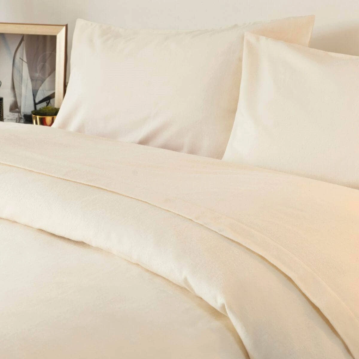 Cream Brushed Cotton Fitted Sheet - Multiple Sizes 4 Cream Brushed Cotton Fitted Sheet - Multiple Sizes - Image 2