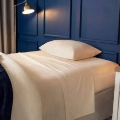 Brushed Cotton Pillowcase Pair - Cream -Taskers Sale Shop Cream Brushed Cotton Pillowcases 2