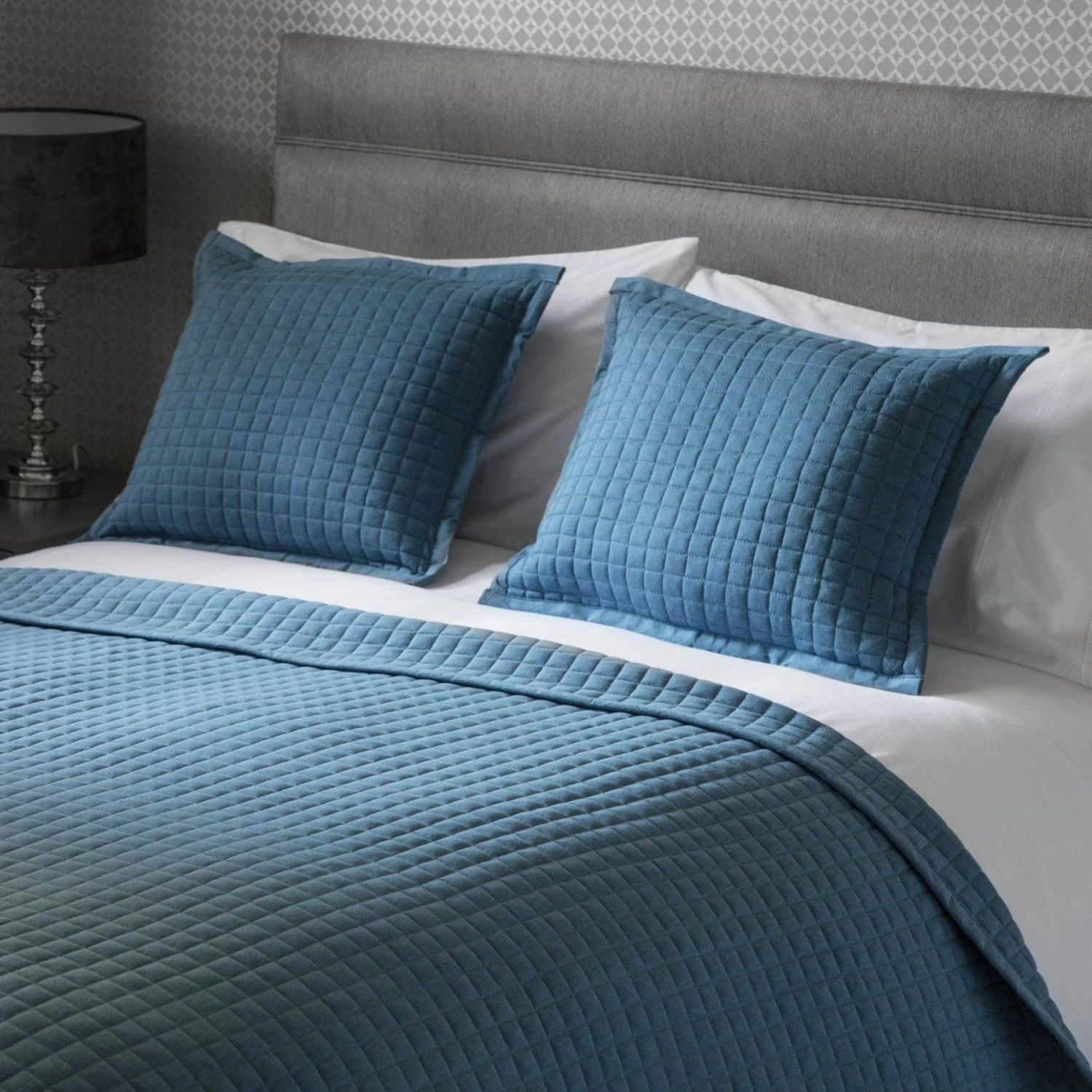 Crompton Quilted Cushion - Cobalt 4 Crompton Quilted Cushion - Cobalt - Image 2